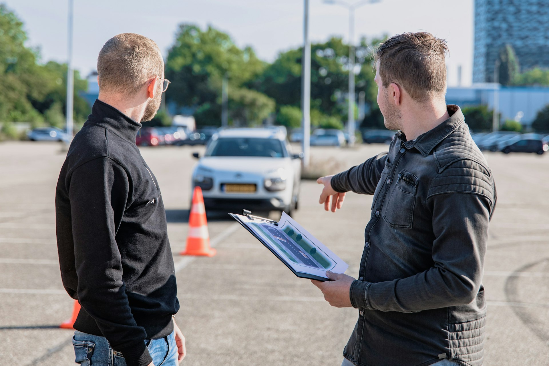 Driving instructor teaching a student at Grow Driving School